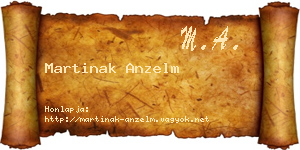 Martinak Anzelm névjegykártya